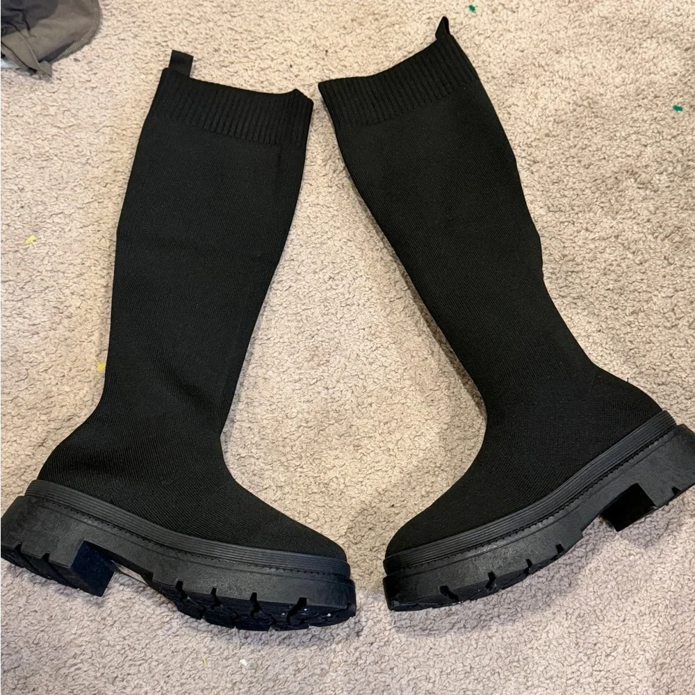 Wild Diva Black Over the Knee Boots